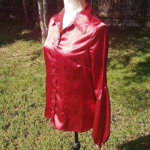 ❤️ George Red Puffy Armed Blouse